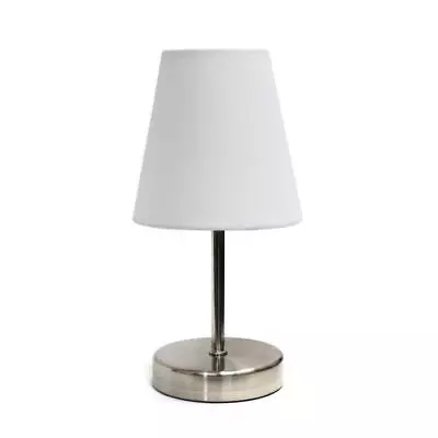 Simple Designs Sand Nickel Mini Basic Table Lamp With Fabric Shade • $12.60