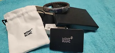 Montblanc Braided Leather Removable   Magnetic Clasp Two Bracelet In One  • $390