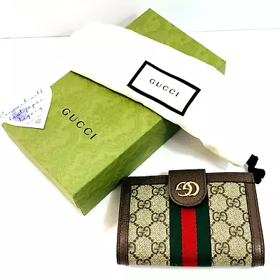 GUCCI Ophidia Web Passport Case Passport Cover Beige Brown GG Supreme Authentic • $419.99