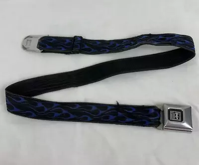 Buckle-Down Skategoods 24”-38” HUMMER H2  Seatbelt Belt Black Blue Flames • $10