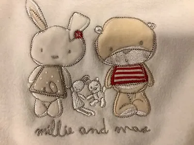 Babies George White ‘Millie And Max’ Fleece Multi-Purpose Blanket 80cm Square • £1.75