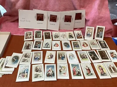 $9.99 • Buy Lot Of 54 Vintage Antique Catholic Holy Prayer & Funeral Cards 1958 Used