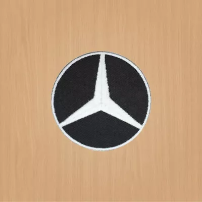 Embroidery Patch Iron On Sew On Patch Mercedes White Patch Round Cars Patch  • $4.38