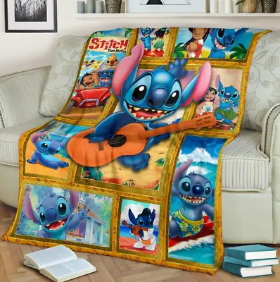 $28.99 • Buy Stitch Cute Blanket Bedding Decor, Lilo & Stitch Gift For Kids Mom Dad  Blanket