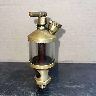 Antique LAVIGNE 1/4” Brass Glass Drop Oiler Hit Miss Steam Engine #1 • $70