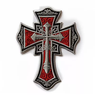 Knight Templar Patch Iron-on Applique Christian Badge Cross Crusader Medieval    • $4