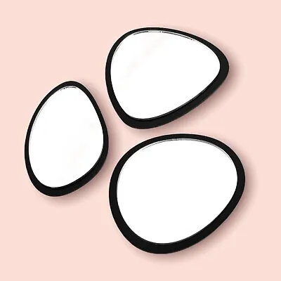 £234.27 • Buy Group Of Three Pebble Shaped Acrylic Mirrors With A Colour Frame & Hooks