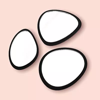 £234.27 • Buy Group Of Three Pebble Shaped Acrylic Mirrors With A Colour Frame & Hooks