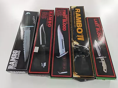 ONE SET Collection 5PCS  Rambo FIRST BLOOD I II III IV V Military Survival Knife • $359.99