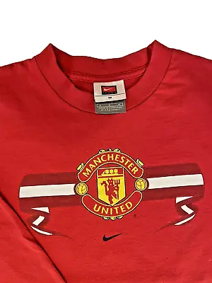 Nike Manchester United Football Club MAN UTD Red Long Sleeve T-shirt Size Large • $30.99