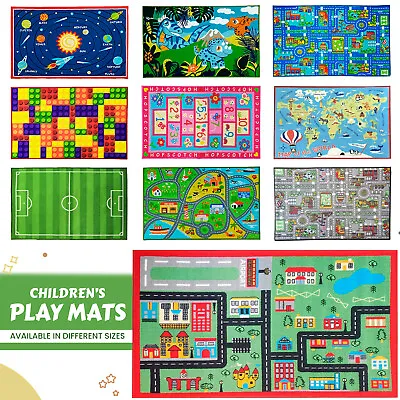 Kids Play Rugs Non-Slip Children Mats For Boys & Girls Kids Room Nursery Rug • £14.98