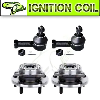 New Set (2) Front Wheel Hubs And Bearings + (2) Outer Tie Rod Ends - No ABS • $84.44