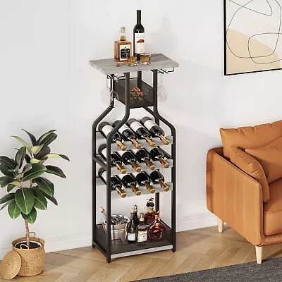 Modern Metal Wine Rack Cabinets Floor Wine Bottle Holder Stand Display Shelf • $58.85