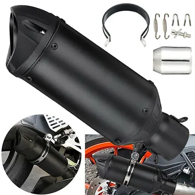 38-51mm Slip-on Universal Motorcycle Exhaust Muffler Tail Pipe Black Kit US • $37.29