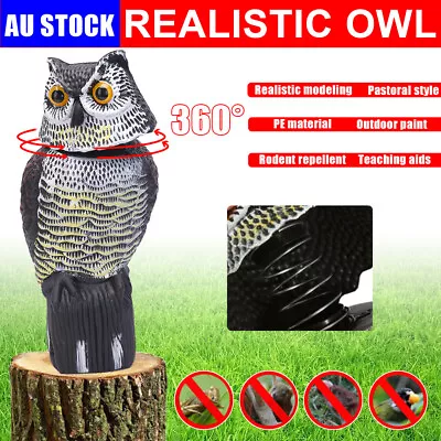Fake Owl Bird Deterrent Cat Crow Scarer Repeller For Garden Yard Decor Ornament • $26.45