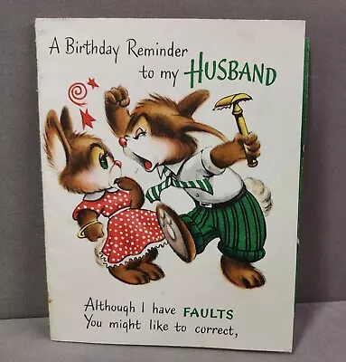 Vintage Birthday Card 1950s Reminder To My Husband Multi Page Used Hallmark Card • $7.35