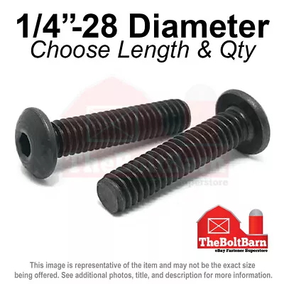 1/4 -28 Alloy Button Socket Head Cap Screws Bolts Fine Black Oxide (Pick Size) • $9.67