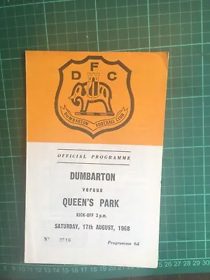 £1.99 • Buy Scottish League Cup 68/9 Dumbarton V Queen's Park Aug 17