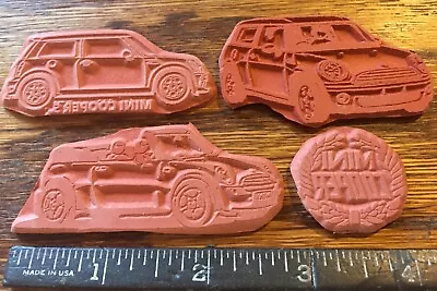 Mini Cooper Car RUBBER STAMP Unmounted Set Of 4 - Convertible Coupe Countryman • $9.99