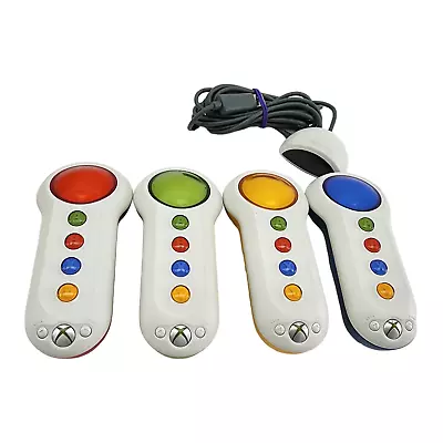 Xbox 360 Wireless Big Button Controllers Lot Set W/ IR Receiver 5pc SCENE IT  • $14.99