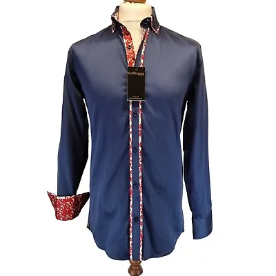Rich & Famous Italian Couture Fitted Shirt 100% Cotton Size 3XL Chest 44-46 Inch • £14.95