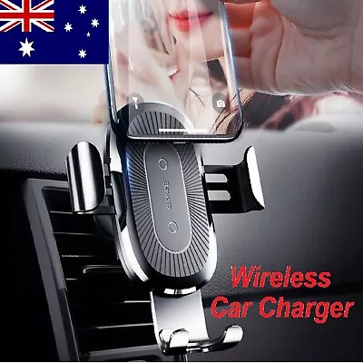 Baseus Wireless Charger Car Mount Phone Holder Rack Automatic Clamping Stands • $37.99