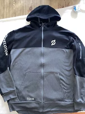 $40 • Buy NWOT PELOTON TEAM Black Gray Sport-Tek Full Zip Up Hoodie Jacket Men’s Size 4XL