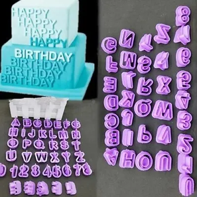 40 Pcs Fondant Cutter Alphabets/Letters/Numbers Cake Cookie Icing Moulds Mold UK • £5.34