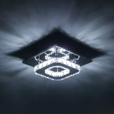 Crystal Ceiling Light LED Chandelier Modern Light Fitting Spotlight Kitchen Lamp • £13.99