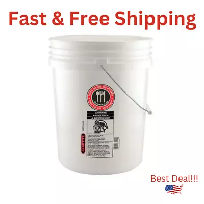 White Plastic 5 Gallon Food Safe Bucket For Water Paint And Food • $10.99