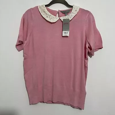 Dorothy Perkins Ladies Top  T-Shirt Pink Size 14 Viscose  Short Sleeve   Knit • £7