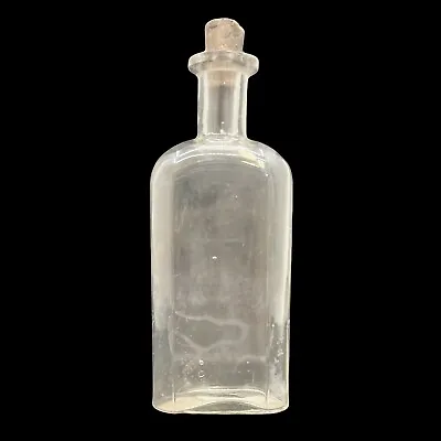 Antique Clear Apothecary Medicine Bottle Jar Bottle With Original Cork Lid 6  • $17.99