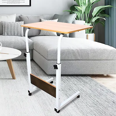 Adjustable Sofa Side Snack Table Coffee End Bedside Table Laptop Desk On Wheels • £27.55