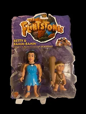 Vintage Mattel The Flintstones Betty & Bamm-Bamm Action Figures NEW In Pack BX4 • $4.95