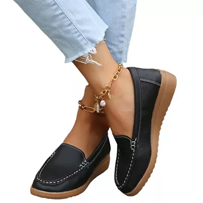 Women's Comfy Low Top Loafers Travel Lightweight Slip On Work Casual Flats  • $31.12