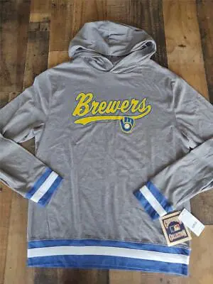MLB Coopertown Collection Milwaukee Brewers Mens Size L Large Hoodie Shirt NEW • $28.99