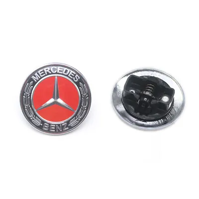 Red Black Flat Hood Ornament Badge Emblem For Mercedes Benz C-class W205 57mm • $23.99