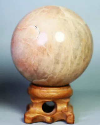 184g Natural Polished Peach Moonstone Crystal Sphere Ball Stone Healing / Stand • $15.99