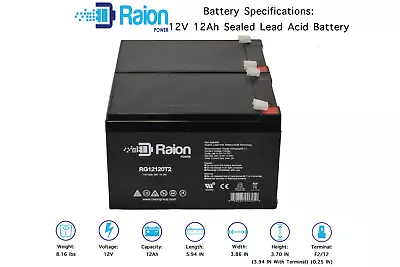 Raion 2 Pack - 12V 12AH Replacement Battery For Pride Mobility GoGo Scooter • $57.95