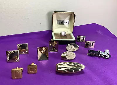 Lot Estate Vintage Retro Men's Cufflinks Tie Tack Clip Pin Zebra Horse      PP82 • $16.75