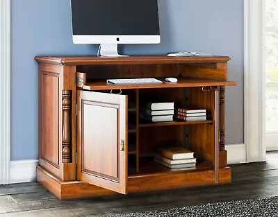 £799.99 • Buy Hideaway PC Desk Home Office Solid Mahogany Light Wood Workstation La Reine