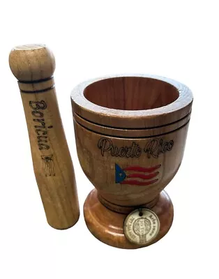 Puerto Rico Wood Mortar & Pestle Pylon Pilon Madera Rican Mofongo - Pick Amount • $18.99