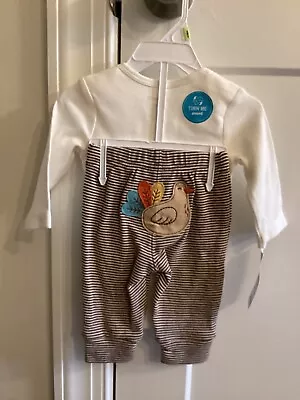 Turkey-Thanksgiving Baby Bodysuit Pant Set From Carters 2 Piece-3 Months NWT • $5.99