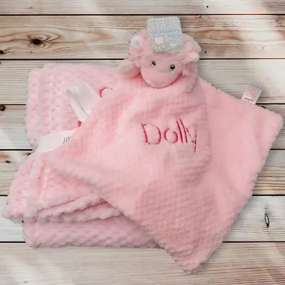 Personalised Embroidered BABY WAFFLE & COMFORTER BLANKET Gift Set SUPER SOFT NEW • £15.99