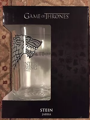 HBO Game Of Thrones GOT Stark Sigil Boxed Glass Stein Mug Handle Brand New NIB  • £21.18