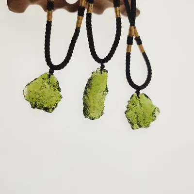 Natural Czech Moldavite Meteorite Impact Glass Pendant Healing Gems Necklace 1pc • $4.17