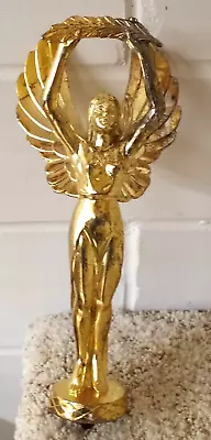 Vintage 1982 LADY VICTORY TROPHY STATUE GOLD R. S. OWENS CO. 11  HOOD ORNAMENT • $50