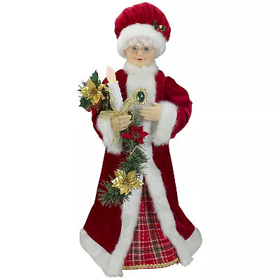 Northlight 24-Inch Animated Mrs. Claus Lighted Candle Musical Christmas Figure • $104.49