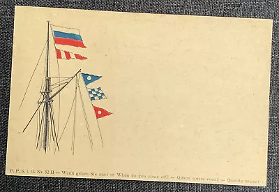 Nautical Maritime Naval Navy Signal Flags On Vintage War Ship Postcard • $3.90