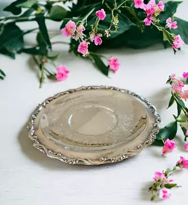 Vintage International Silver Co Dish Scalloped Edge Round Platter • $35